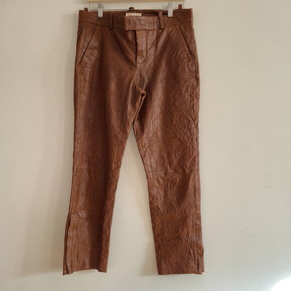 Zadig &Voltaire Crinkle leather trousers , brown S 38, 2020/21 runway collection - Picture 2 of 16